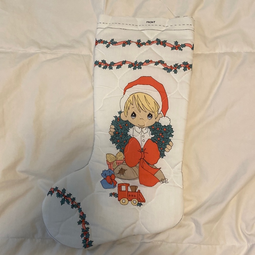Precious Moments Boy Christmas Stocking- needs to be finished in top
